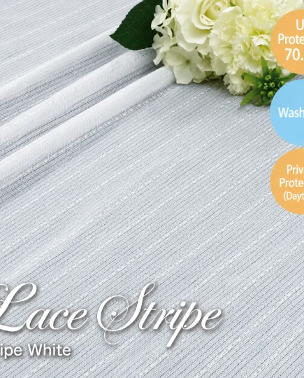 Lace Stripe Everyday Privacy Sheer Curtain